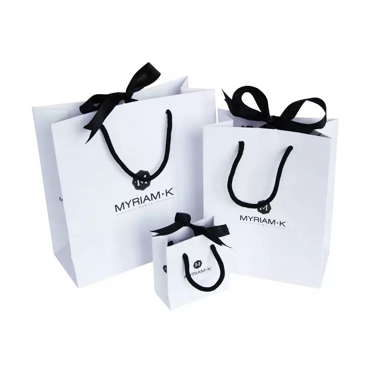 Printed white paper bags hotsell