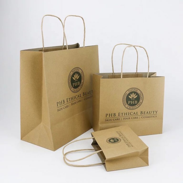 Custom Printed Twisted Handle Kraft Paper Bags - Comet Packaging