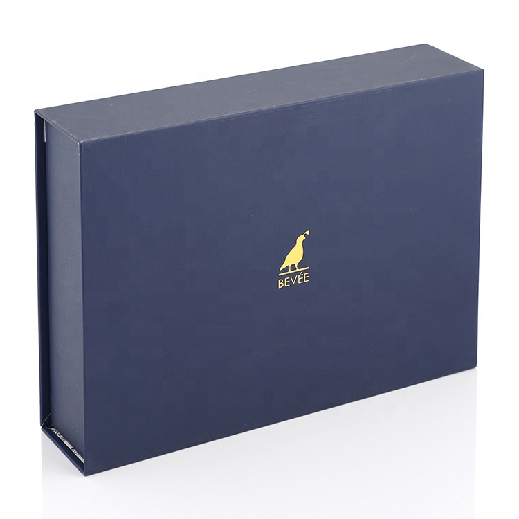 custom magnetic lid snap shut box with gold foil