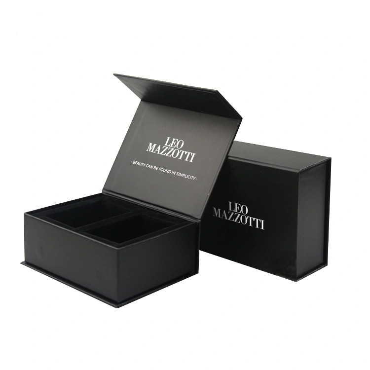 custom printed black magnetic lid box