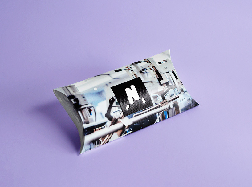custom printed pillow box on purple background