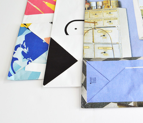 bespoke printed multi coloured twisted handle paper bags