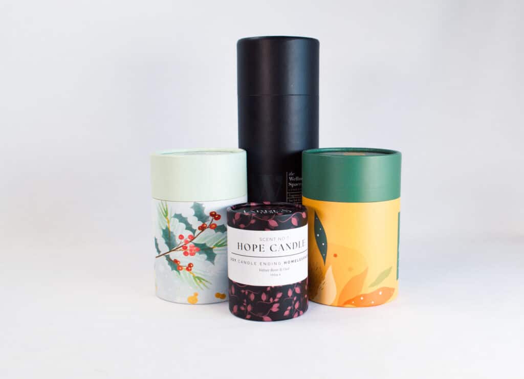 Candle cylinder boxes group photo