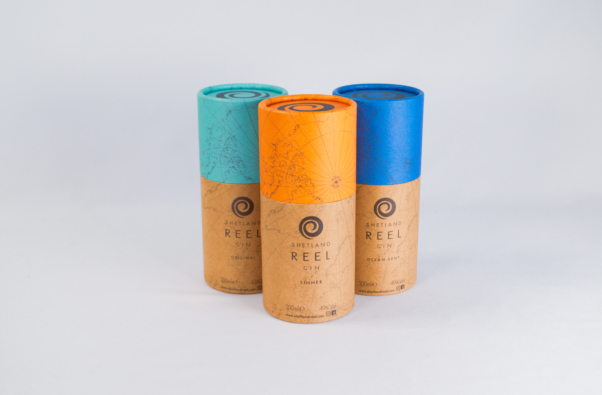 Brown kraft cardboard tube Shetland Gin Group