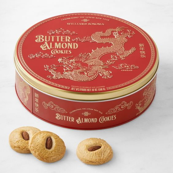 red and gold printed biscuit tins