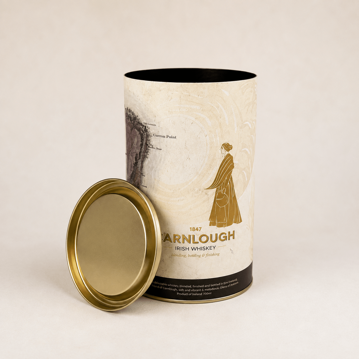 Carnlough Irish Whiskey Canister and Lid