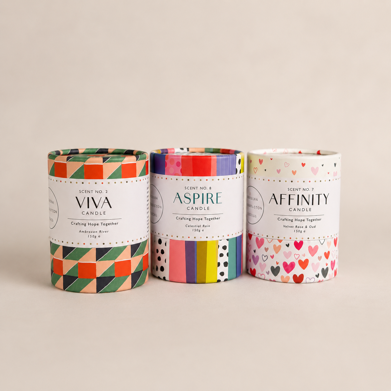 group image of multicolour custom printed candle tube boxes