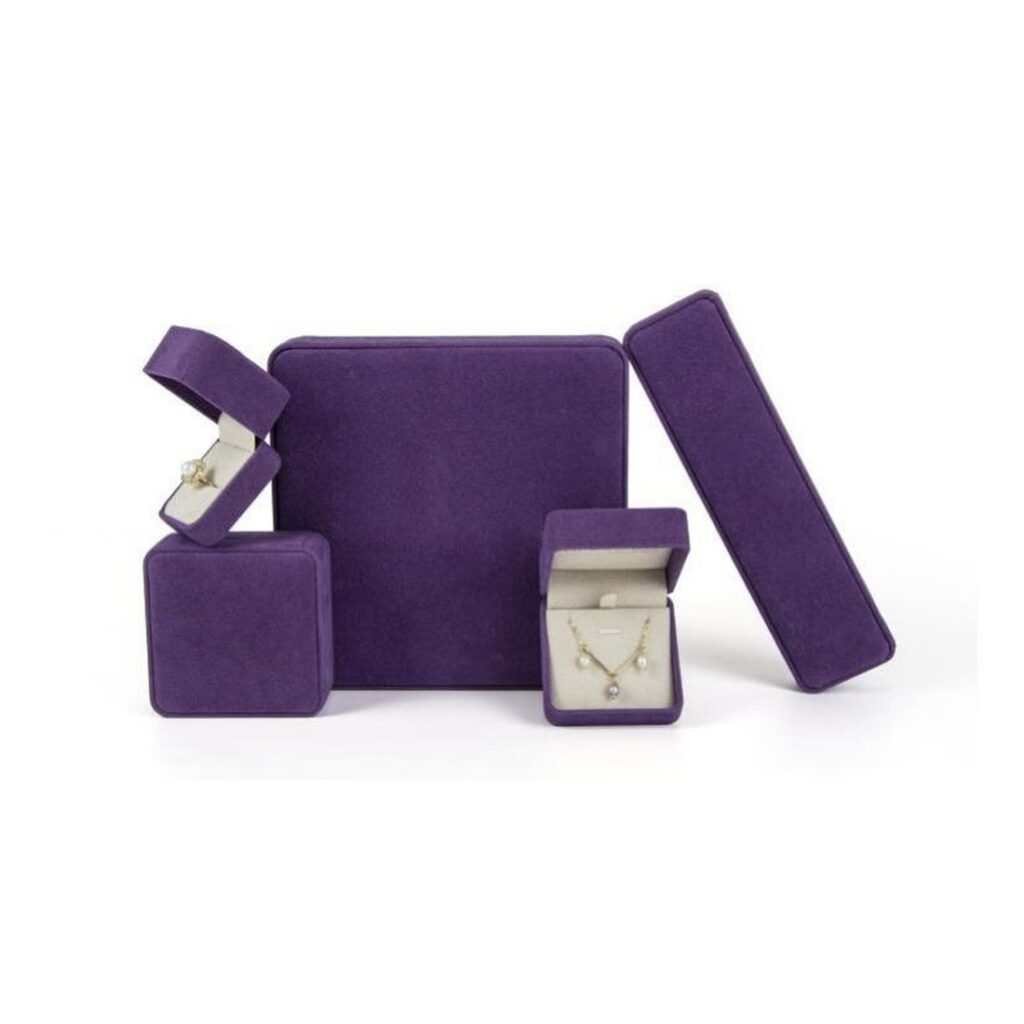 Custom purple velvet jewellery box range