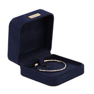 Custom navy microfibre bangle box